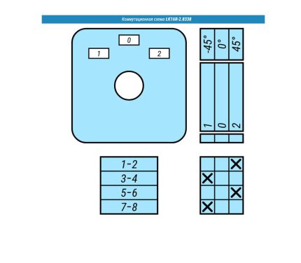 Переключатель LK16R-2.8338\S03 схема 1-0-2, 2-полюсный