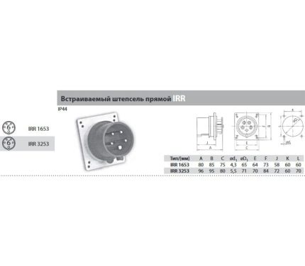 Вилка IRR 3253 встраиваемая