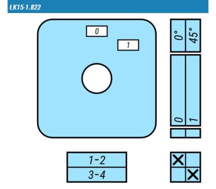 Переключатель  LK15-1.822\P03 схема 0-1, 2-полюсный
