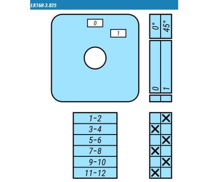 Выключатель LK16R-3.825\OB2 схема 0-1, 6-полюсный