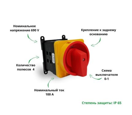 Выключатель SK100-2.8210\BS08 схема 0-1, 4-полюсный