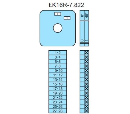 Выключатель LK16R-7.822\P03 схема 0-1, 14-полюсный