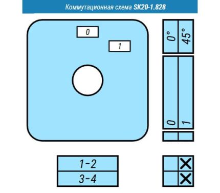 Выключатель SK20-1.828\P08 схема 0-1, 2-полюсный