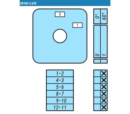 Выключатель SK10G-3.628\BS23 схема 0-1, 6-ти полярный