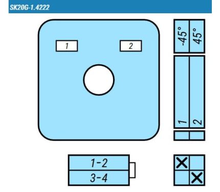 Выключатель SK20G-1.4222\P03 схема 1-2, 1-полюсный
