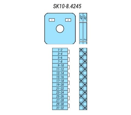 Выключатель SK10-8.4245\P03 схема 1-2, 8-полюсный