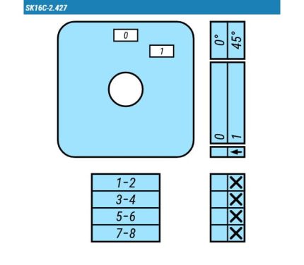 Выключатель SK16C-2.427\SA22 схема 0<=1, 4-полюсный