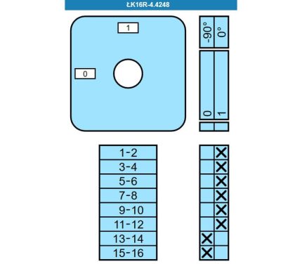Выключатель LK16R-4.4248\P03 схема 0-1, 8-полюсный