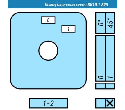 Выключатель SK10-1.825\Р08 схема 0-1, 1-полюсный
