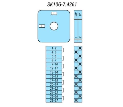 Выключатель SK10G-7.4261\P03 схема 1-2, 7-полюсный