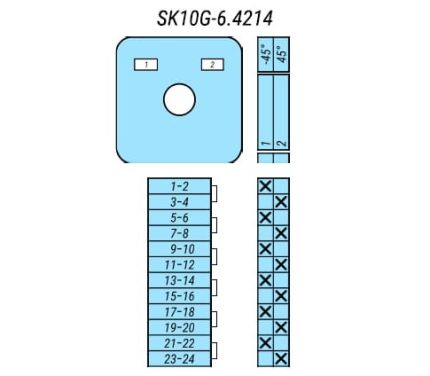 Выключатель SK10G-6.4214\P22 схема 1-2, 6-полюсный
