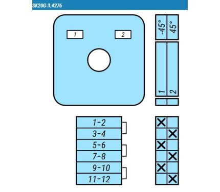 Выключатель SK20G-3.4276\P22 схема 1-2, 3-полюсный