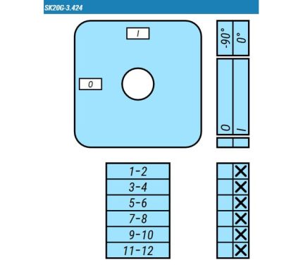 Выключатель SK20G-3.424\P22 схема 0-1, 6-полюсный