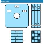 Переключатель SK10G-2.6322\P03 схема 1-0-2, 2-полюсный
