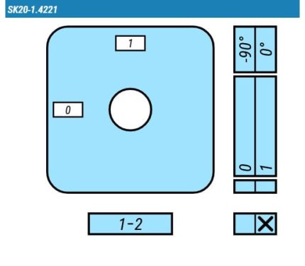 Выключатель SK20G-1.4221\P22 схема 0-1, 1-полюсный