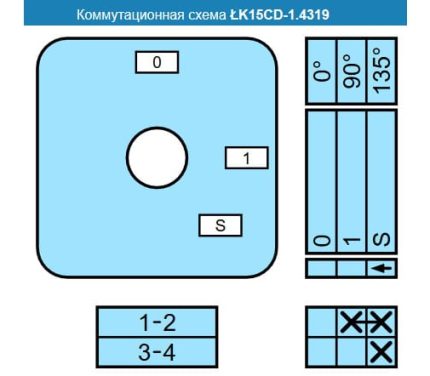 Переключатель LK15CD-1.4319\P07 схема 0-1<=S