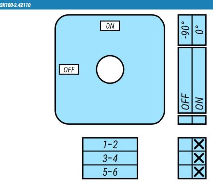 Выключатель SK100-2.42110\OB18ZC схема ON-OFF