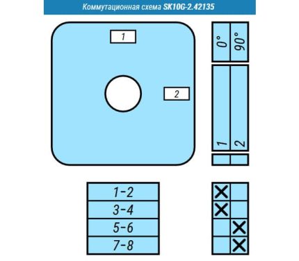 Выключатель SK10G-2.42135\P23 схема 1-2, 2-полюсный