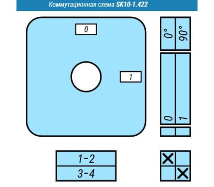 Выключатель SK10-1.422\P23 схема 0-1, 2-полюсный