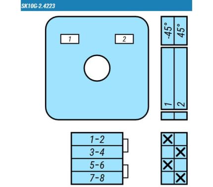 Выключатель SK10G-2.4223\BS23 схема 1-2, 2-полюсный