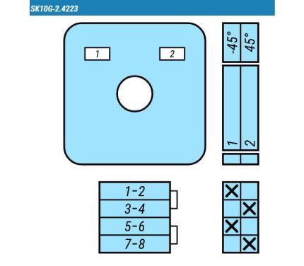 Выключатель SK10G-2.4223\P23 схема 1-2, 2-полюсный