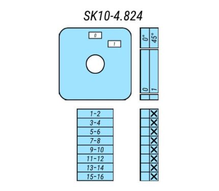 Выключатель SK10-4.824\P23 схема 0-1, 8-полюсный
