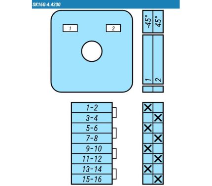 Выключатель SK16G-4.4230\P23 схема 1-2, 4-полюсный