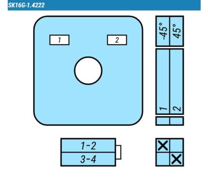 Выключатель SK16G-1.4222\P23 схема 1-2, 1-полюсный
