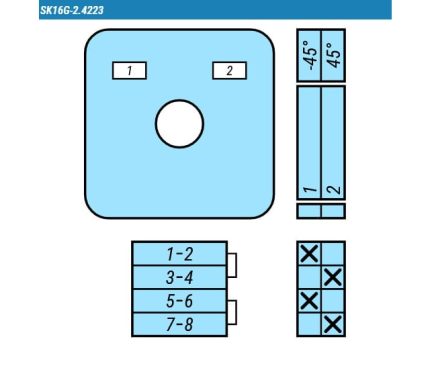 Выключатель SK16G-2.4223\P23 схема 1-2, 2-полюсный