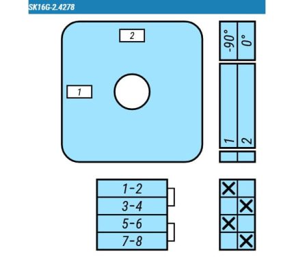 Выключатель SK16G-2.4278\P23 схема 1-2, 2-полюсный