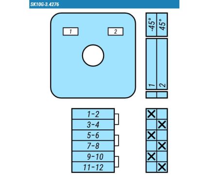 Выключатель SK10G-3.4276\P23 схема 1-2, 3-полюсный