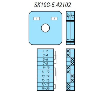Выключатель SK10G-5.42102\P23 схема 1-2, 5-полюсный