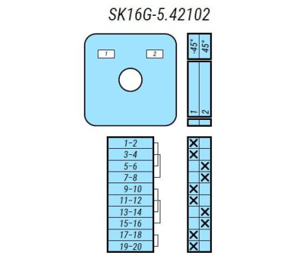 Выключатель SK16G-5.42102\P23 схема 1-2, 5-полюсный