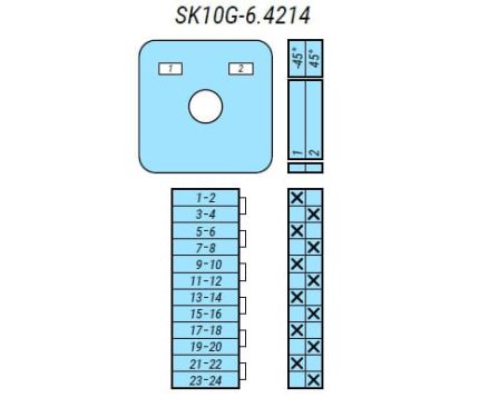 Выключатель SK10G-6.4214\P23 схема 1-2, 6-полюсный