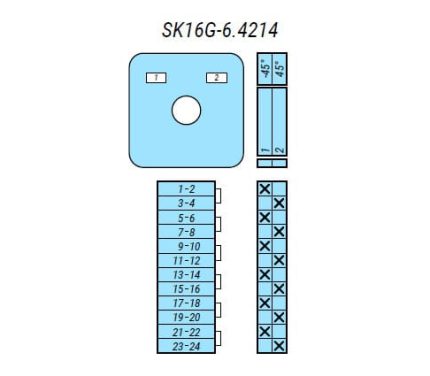 Выключатель SK16G-6.4214\P23 схема 1-2, 6-полюсный