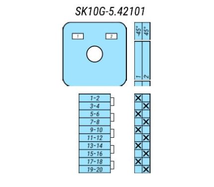 Выключатель SK10G-5.42101\BS23 схема 1-2, 5-полюсный