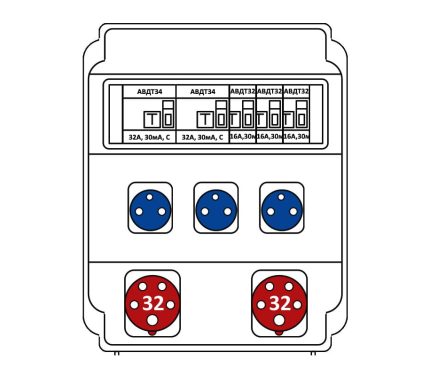 Бокс комбинированный ROS 16 AB/GFI/EK-387 с разъемами