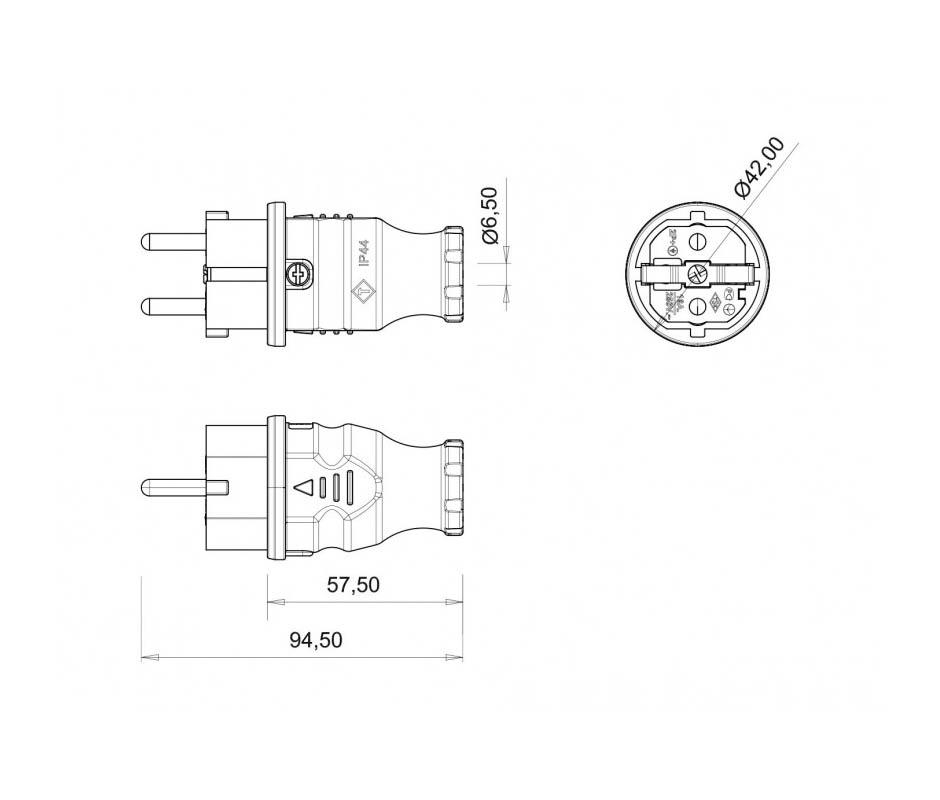 Бытовые вилки и розетки – Вилка BK1-1402-2011 кабельная Вилка BK1-1402-2011 кабельная