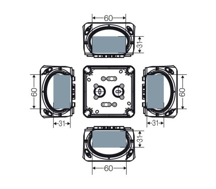 Распределительная коробка KF 0202 G с клеммой