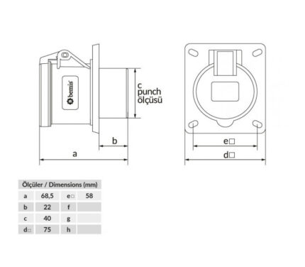 Розетка BC1-3103-2413 встраиваемая